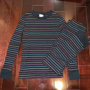 Cherokee girls thermal striped pajama set